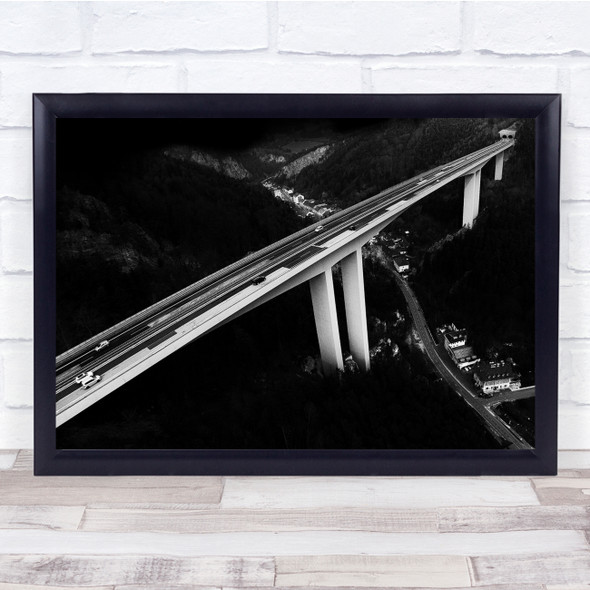 Austria Schottwien Bridge Road Way Aerial Above Landscape Wall Art Print