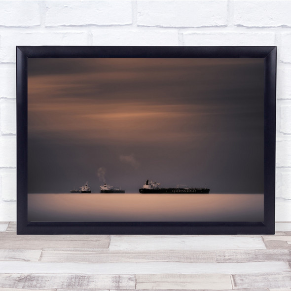 Boat Boats Italy Sea Seascape Ship Ships Slovenia Trieste Wall Art Print