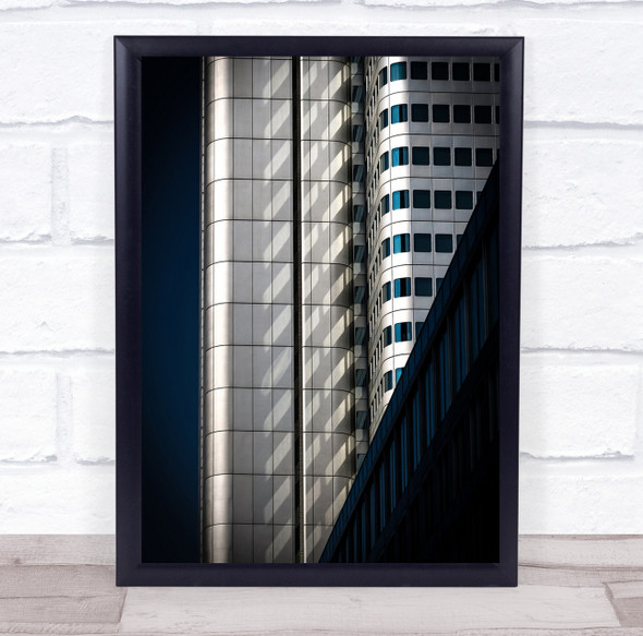 Building Architecture Blue Windows Frankfurt Shadow Light Wall Art Print