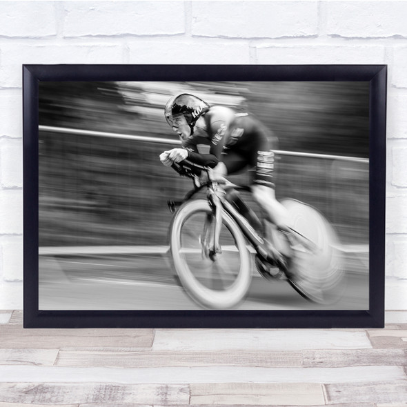 Cyclist Time Trial Speed Motion Focus Every Second Counts Wall Art Print