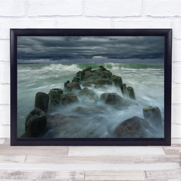 Landscape Kulagin Wave Storm Baltic Sea Milky Silky Longe Wall Art Print