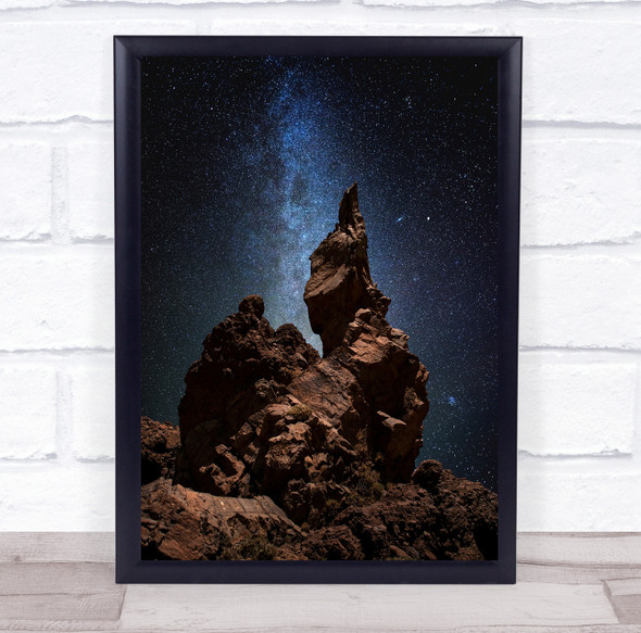 Starry Night Rock Star Milky Way Stars Andromeda Untitled Wall Art Print