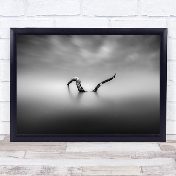 Trunk Black Sea Peaceful Silence Fog Nature No Time Space Wall Art Print