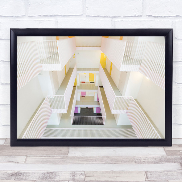 Architecture Abstract Colourful Interior High Key Pastel Wall Art Print