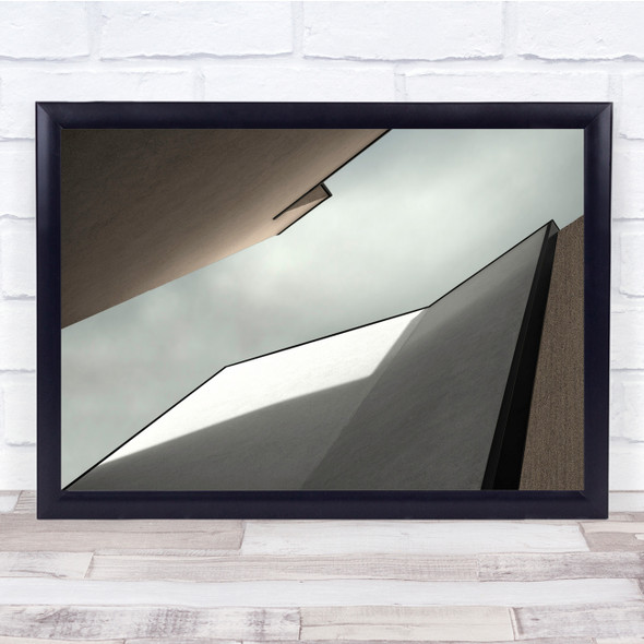 Architecture Wall Abstraction Modern Brown Facade Shapes Wall Art Print