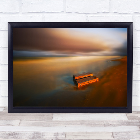 Beach Seascape Landscape Floatsome Spain Driftwood Coast Wall Art Print