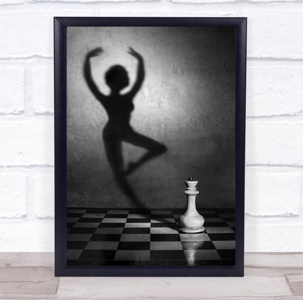 Creative Edit Conceptual Story Dancer Chess piece Shadow Wall Art Print