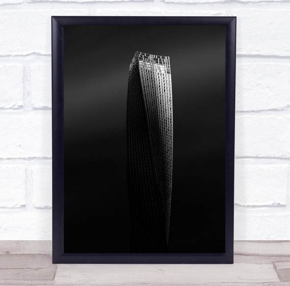 Infinity Tower Dubai Architectural Architecture Mono Bnw Wall Art Print