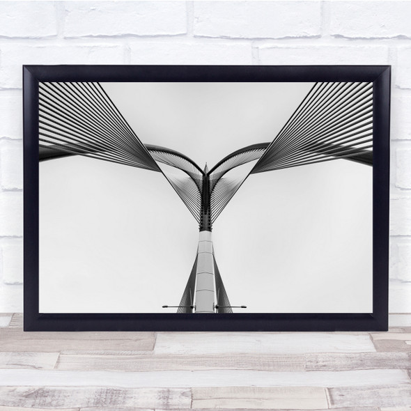 Mirrored Architecture Black & White Steel Metal Abstract Wall Art Print