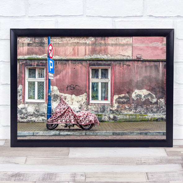 Pink Wall Street Pastel Colors Broken Decay Degeneration Wall Art Print