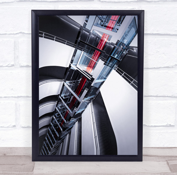 Architecture Elevator Atrium Speed Building Speeding Up Wall Art Print