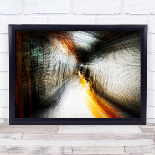 Blur Blurry Abstract Tunnel Walking Pedestrian Creative Wall Art Print