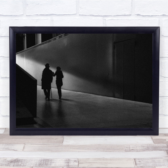 Into The Light Together People Together silhouette dark Wall Art Print