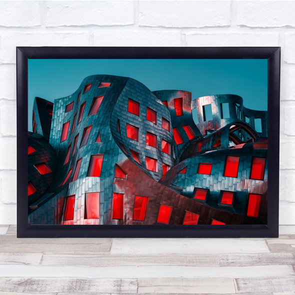 Las Vegas architecture Cleveland Clinic Steel Red Wavas Wall Art Print