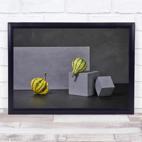 Modern Still Life Contrast Toned Exotic Fruit Vegetable Wall Art Print