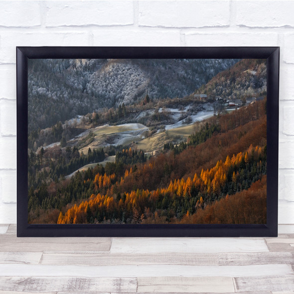 Jelovica Slovenia Tree Landscape Winter Snow Cold Frost Autumn Wall Art Print