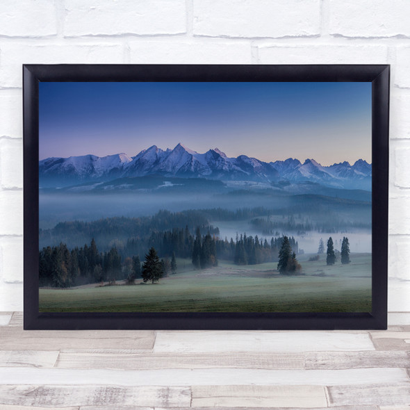 Landscape Mist Fog Haze Mountain Trees Forest High Tatras When Wall Art Print