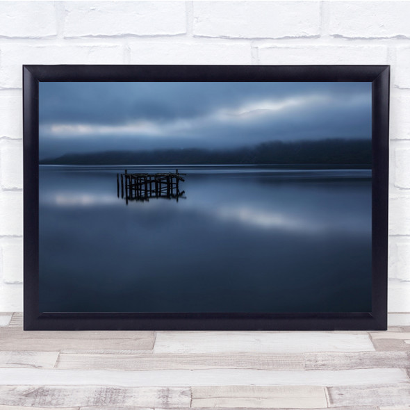 Landscape Seascape Mist Fog Misty Foggy Water Cold Blue Serene Wall Art Print