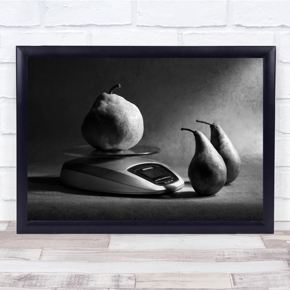 Pear Fruit Fruits Weight Scale Still Life Conceptual Diet Loss Wall Art Print