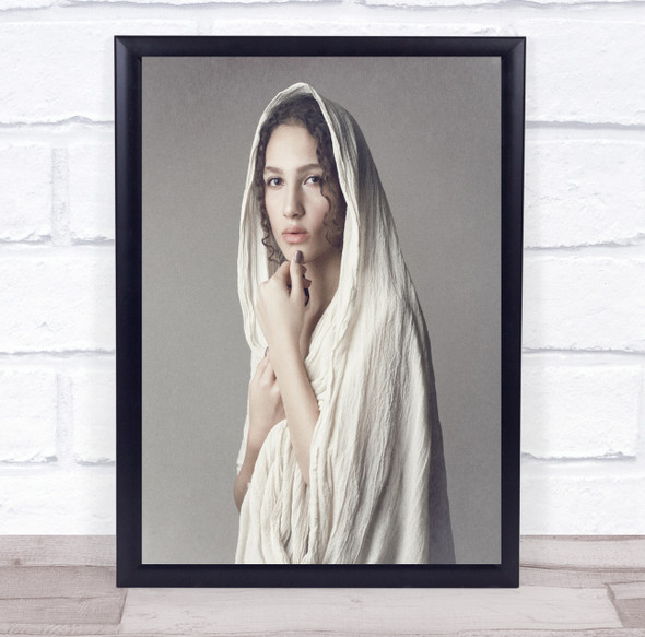 Robe Veil Girl Model Woman Soft Delicate Gentle Portrait Anita Wall Art Print