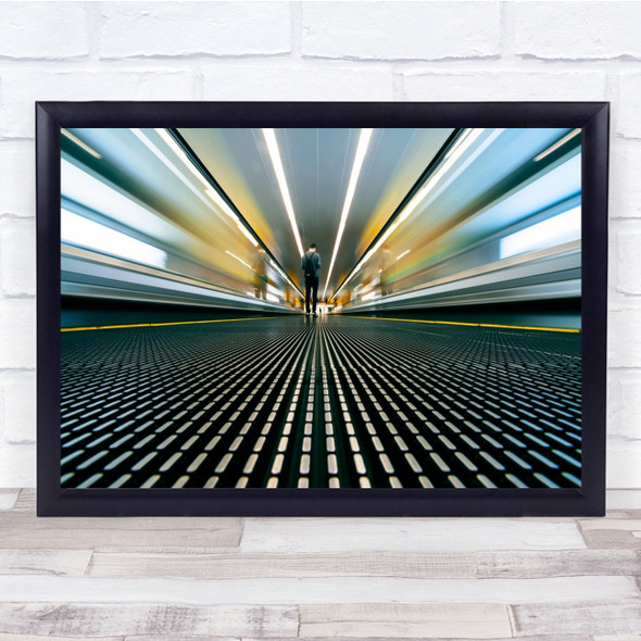 Speed Person Architecture Perspective Rush Streaks Motion Blur Wall Art Print