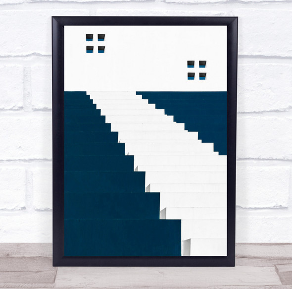 Stairs Staircase Graphic Shapes Geometry Abstract Architecture Wall Art Print