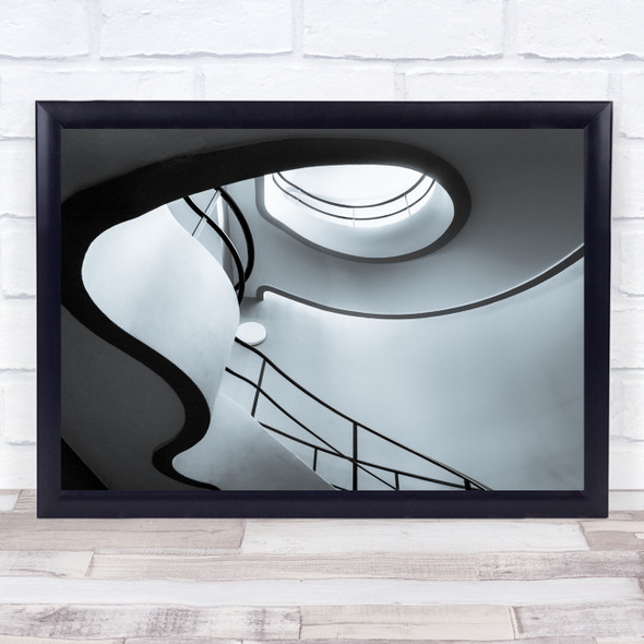 Stairs Staircase Spiral Architecture Swirl Twirl Abstract Rail Wall Art Print