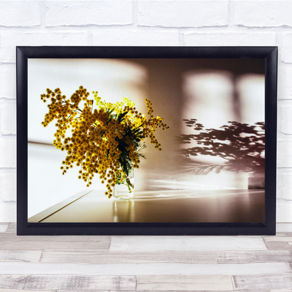 Still life Flowers Shadows Quiet moments Everyday Story Yellow Wall Art Print