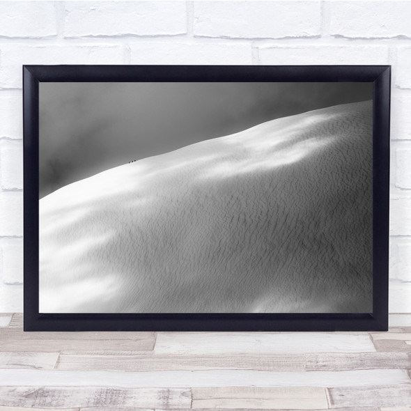 Summit Persons Skiers Mountain Small People Contrast Snow Cold Wall Art Print
