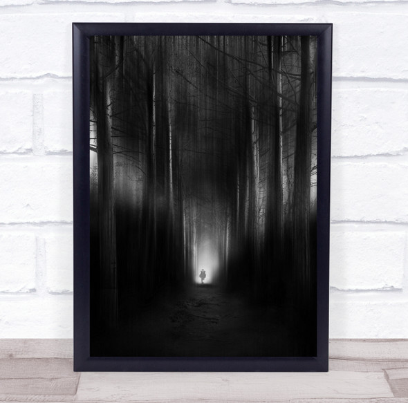 Trees Avenue Man Light Shadows Baw Creative-Edition Tree-Lined Wall Art Print