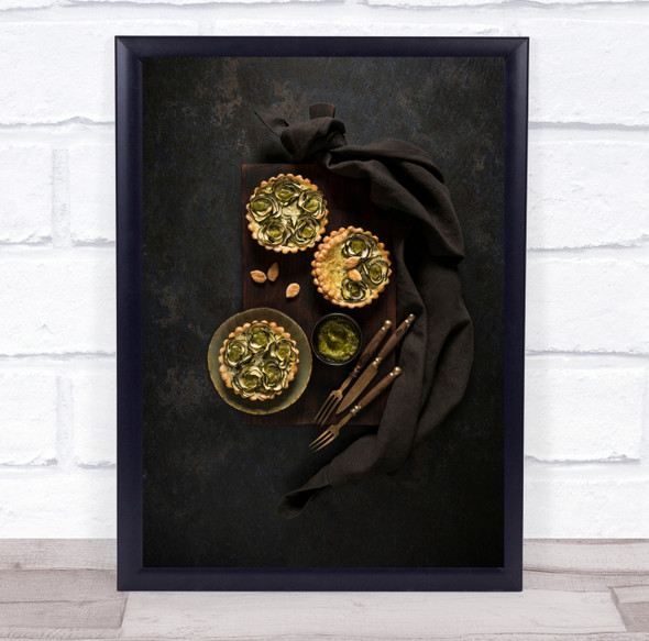 Zucchini Tartlets food fork and knife Wall Art Print