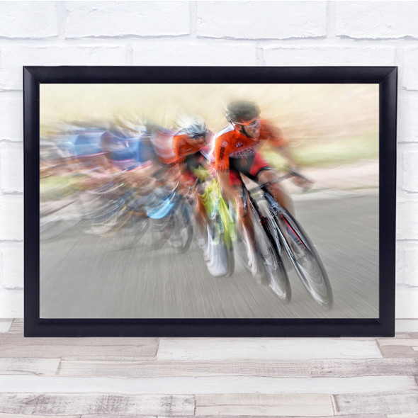 Cyclists Biking Blurred Race travels Wall Art Print