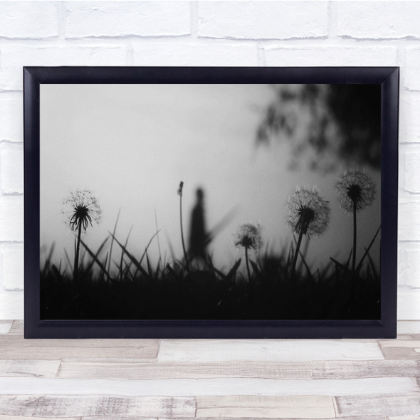 Dandelion Silhouette man Field Eerie Wall Art Print