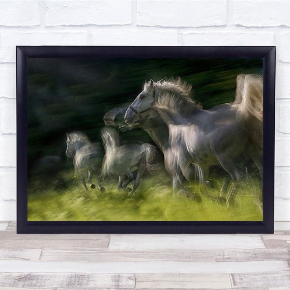 Horse Blurred Run Galloping wildlife Wall Art Print