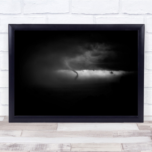 Marine Tornado Sky White Grey Stormy Wall Art Print