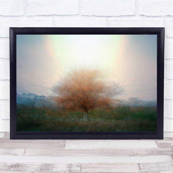 Mirage tree lonely landscape sunrise Wall Art Print