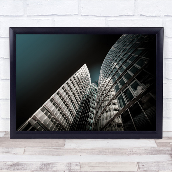 Reflections Buildings Low Angle Shot Wall Art Print