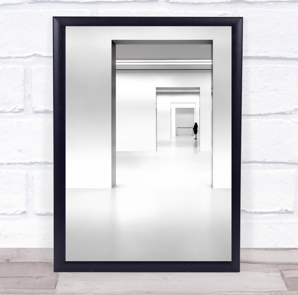 Straight Ahead doorway white hallway Wall Art Print