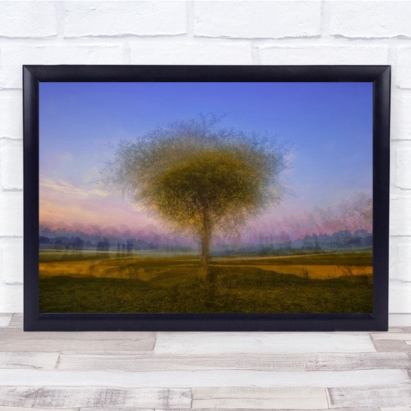 Tree Blurry Double Exposure Multiple Wall Art Print