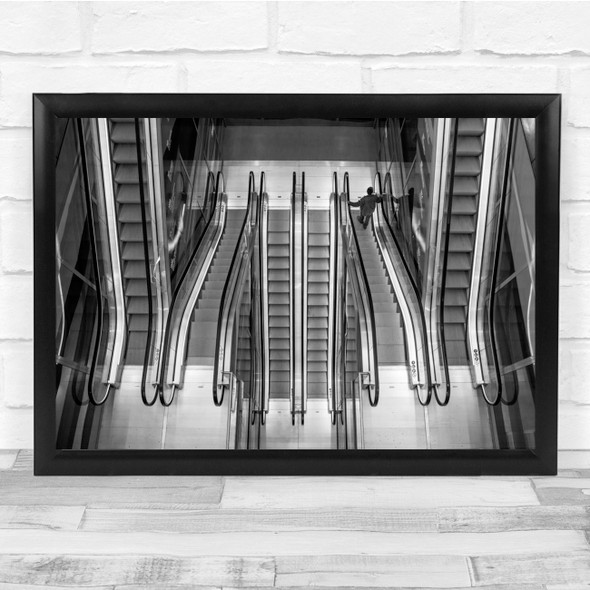 Ups And Downs escalators aerial view Wall Art Print