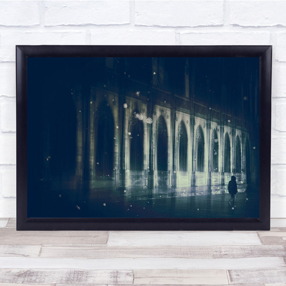 Walking Church Sienna Classic Blurry Wall Art Print