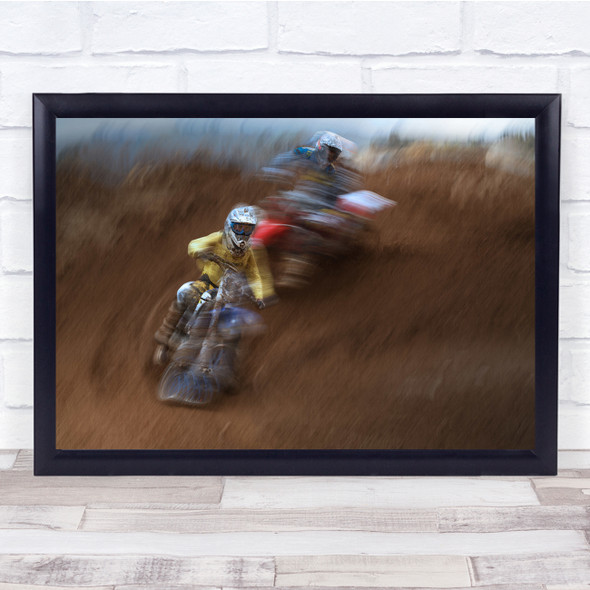 Action Race Blurry Motion Dirt Bike Wall Art Print