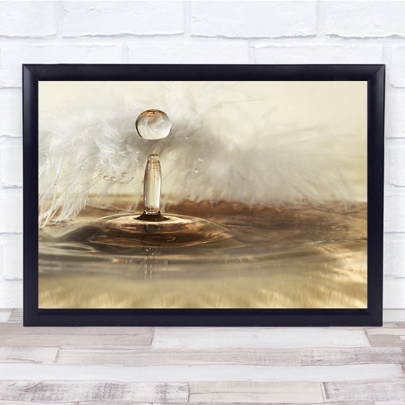 Feather Droplet Water Ripple Splash Wall Art Print