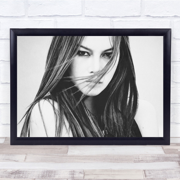 Model Woman Hair in face Pose stare Wall Art Print