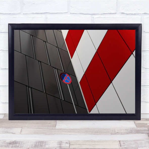 Red Light Angle Corner Architecture Wall Art Print