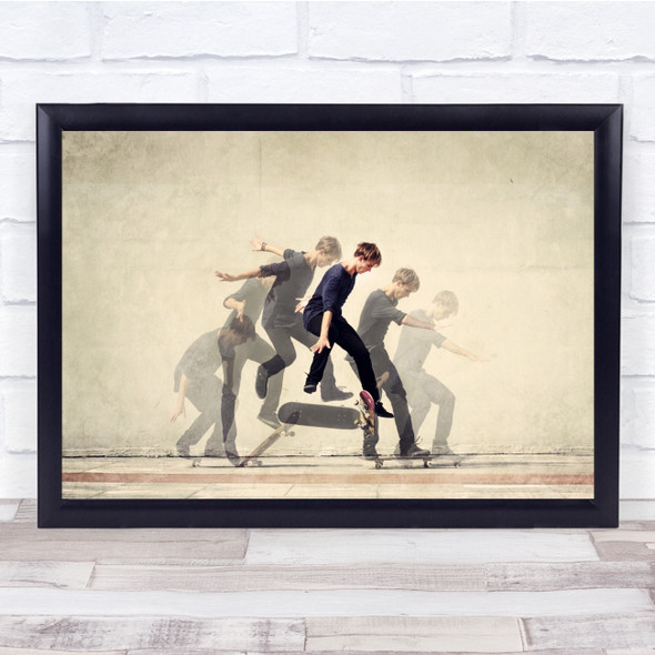 Skateboarding action multiple sport Wall Art Print