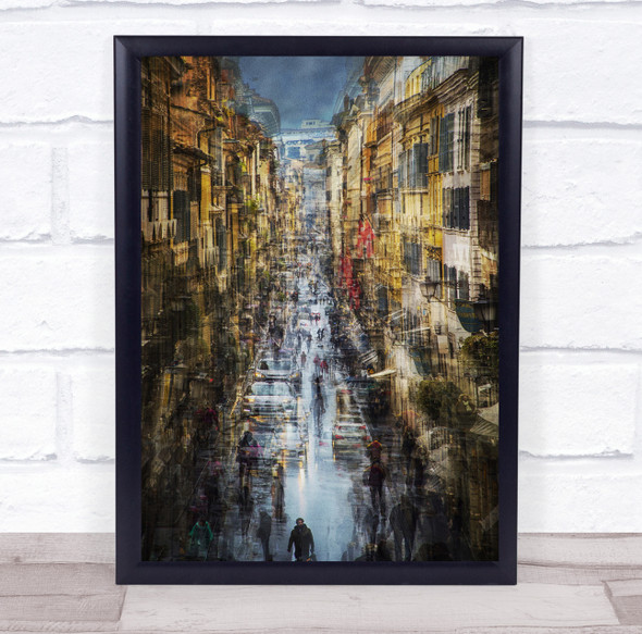 Traffic In The City blurry exposure Wall Art Print