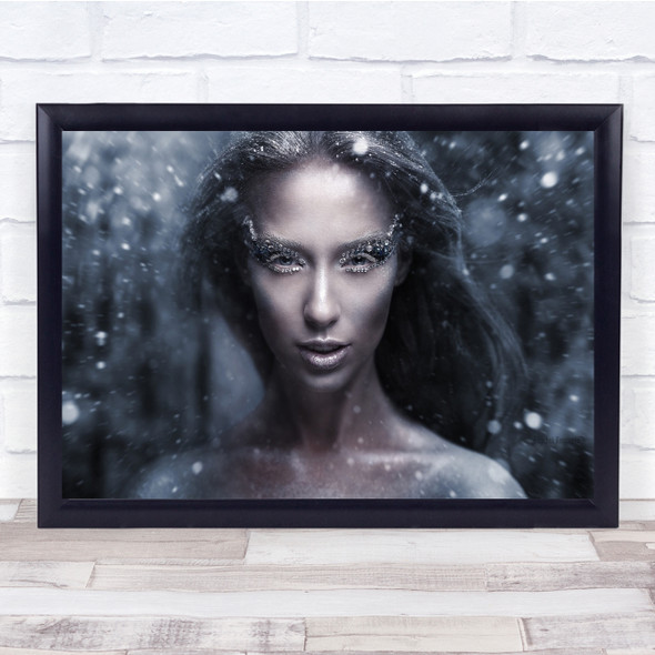 Winter Queen Snow ice Close up pose Wall Art Print