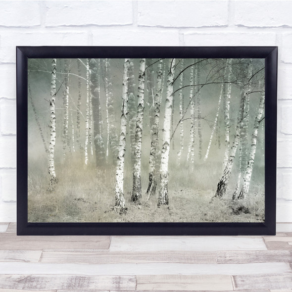 Birch Tree Pastel Painterly Trunks Wall Art Print