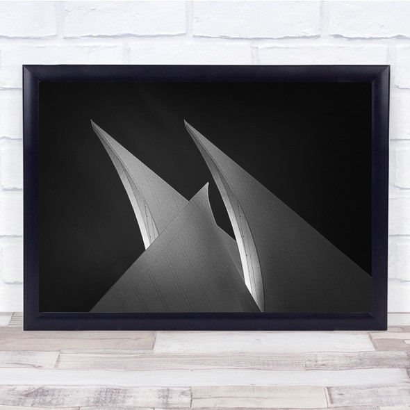 Sails curved roofing building grey Wall Art Print